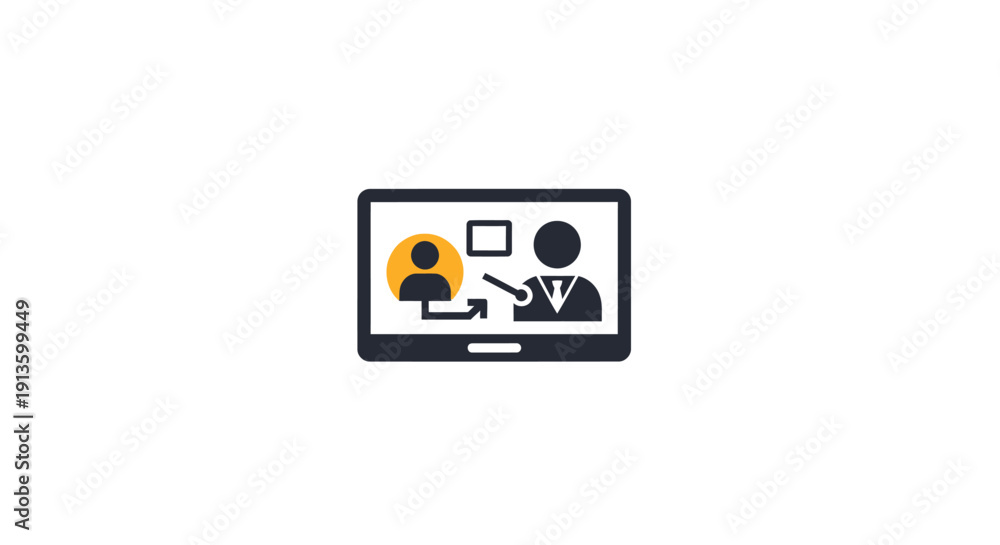 Fototapeta premium Laptop Screen Showing Video Conference Call.