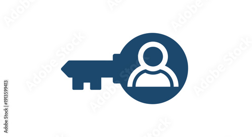 Key with user icon profile.