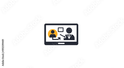 Laptop Screen Showing Video Conference Call.