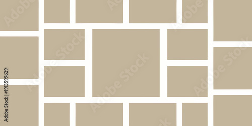 Abstract arrangement of rectangular blocks in varying sizes and orientations