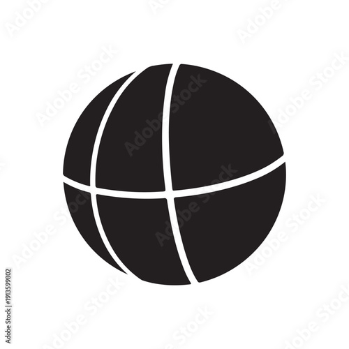 Simple black basketball icon isolated on a white background