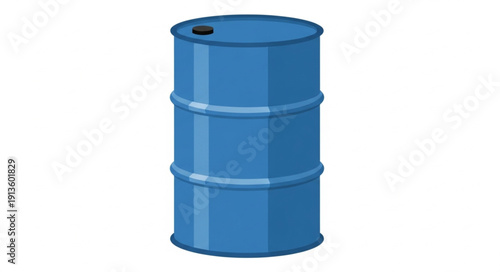 Blue Industrial Metal Barrel Container for Storage.