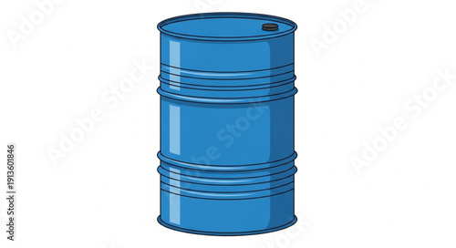 Blue Metal Barrel Container for Liquids or Materials.