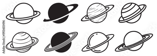 saturn silhouette white background