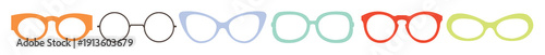 set of eye glasses vectors