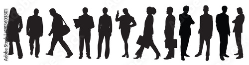 Photos silhouettes of business men and women
