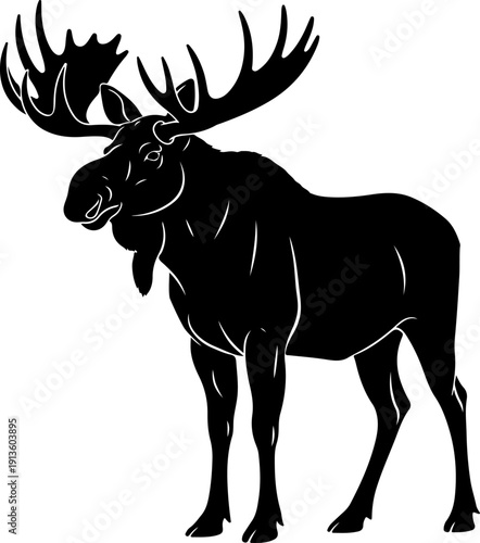 Moose silhouette vector illustration