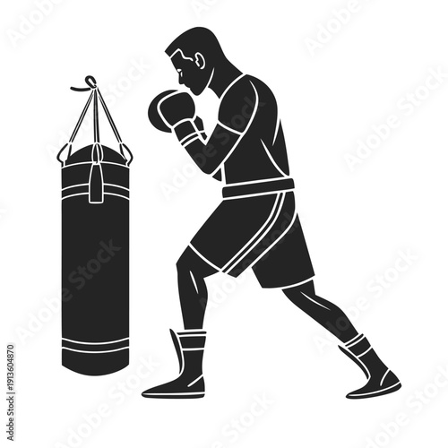 silhouette of a boxer