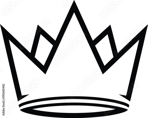 A highly simplified, almost abstract outline of a crown, focusing on minimal, clean lines and elegant negative space. The overall shape should still be instantly recognizable as a crown.