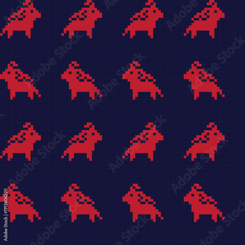 Cute Pony Knitting seamless pattern design