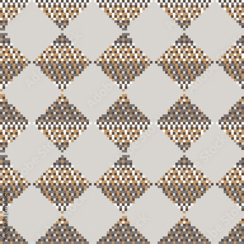 Beige Argyle Melange Knitting seamless pattern design