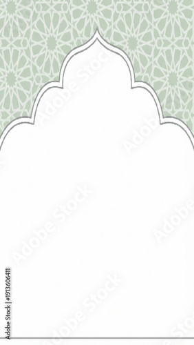 Geometric Patterned Archway: An elegant decorative archway adorned with a intricate geometric pattern, offering a sense of history, artistry and cultural heritage.