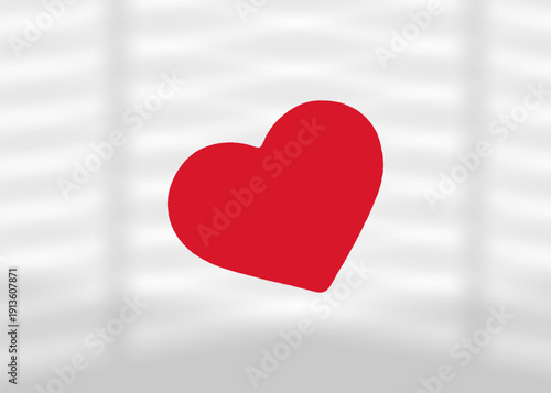 Red Heart Symbol on Soft Blurred Background
