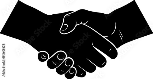 Handshake silhouette vector illustration