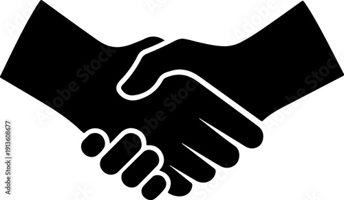 Handshake silhouette vector illustration