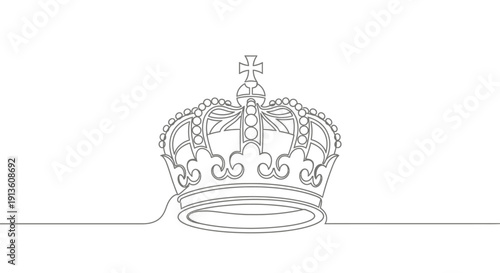 Royal Crown Illustration Isolated on White Background