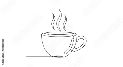 Steaming Coffee Cup on White Background