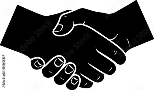 Handshake silhouette vector illustration