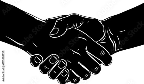 Handshake silhouette vector illustration