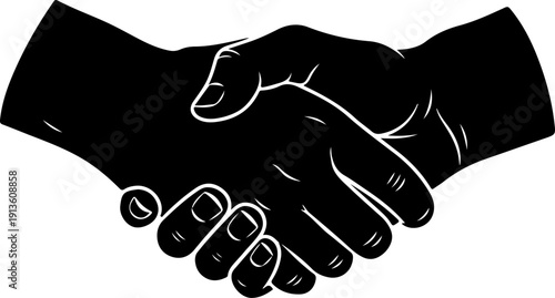 Handshake silhouette vector illustration