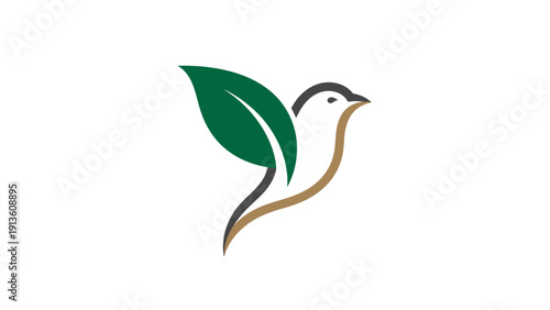 Stylized Bird Logo Design Element.