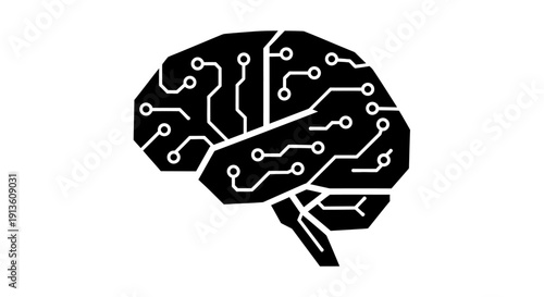 Artificial Intelligence Brain Circuit Board.