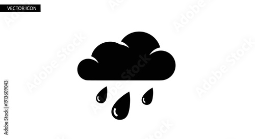 Rain Cloud Weather Symbol.