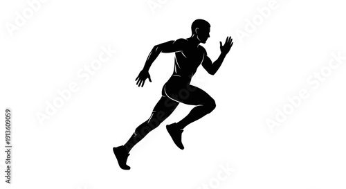 Silhouette of Runner in Motion.