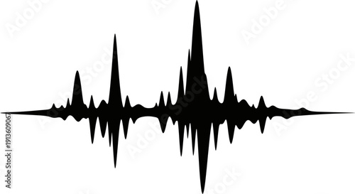 Sound Waveform Black Audio Signal.