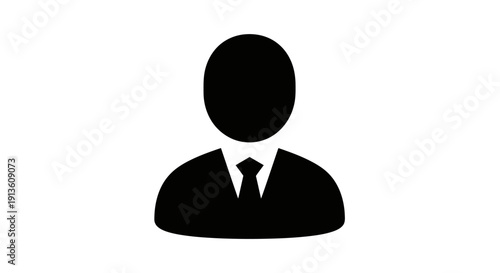 Businessman Icon Silhouette Suit Tie.