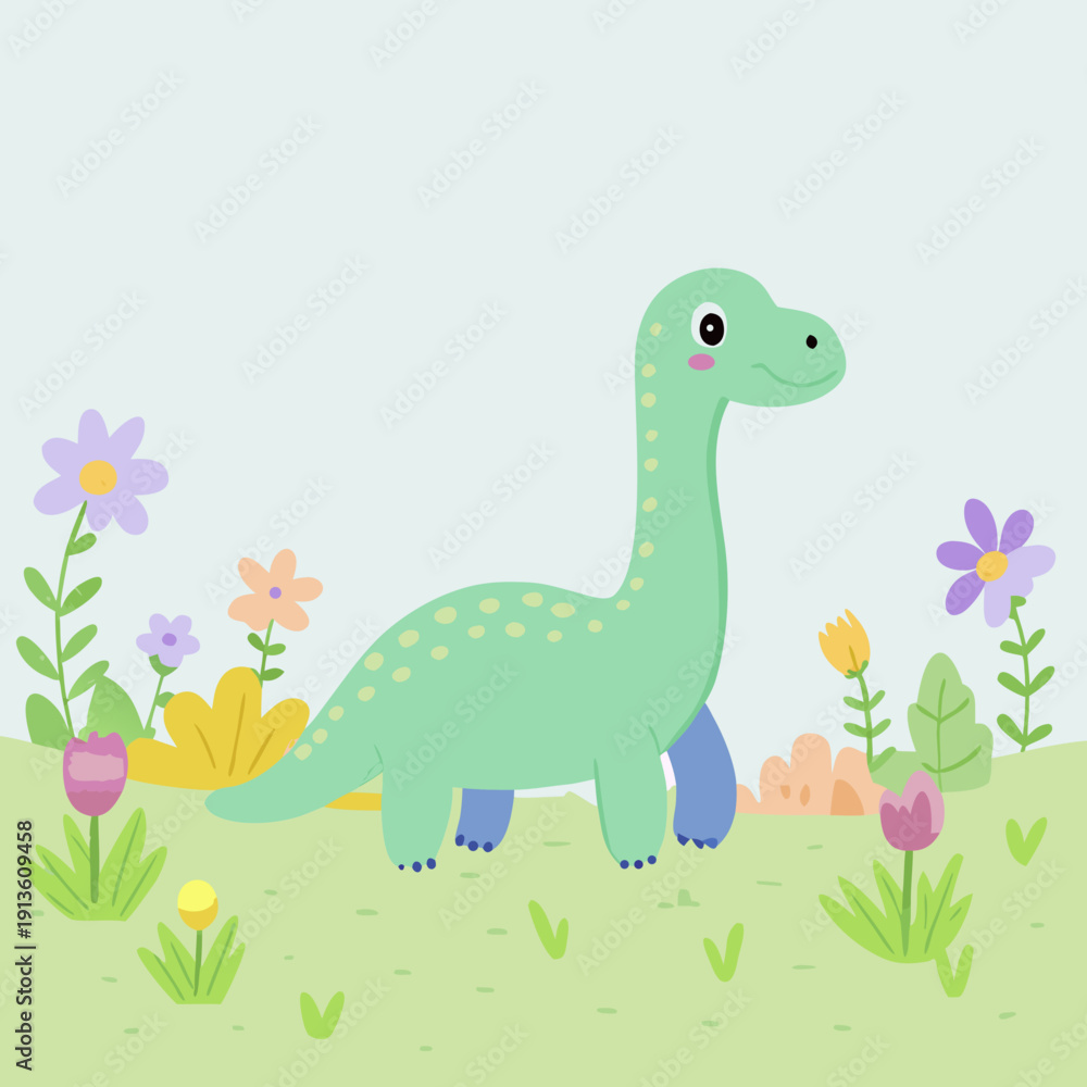 Naklejka premium cartoon dinosaur vector art