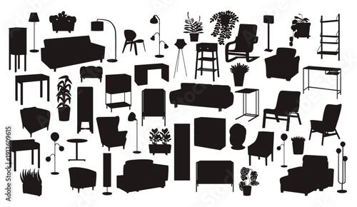 Set of Furniture Collection vector illustration