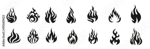 Fire Icons Collection vector illustration