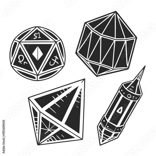 A set of polyhedral dice for tabletop gaming