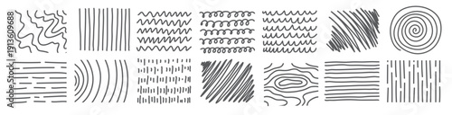 hand draw crosshatch line drawning different pen scratch