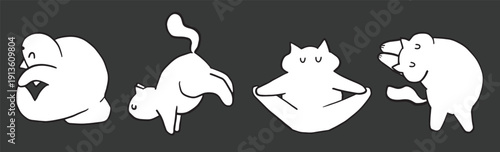 minimalist yoga cat illustrations for pet and wellness designs
