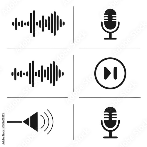 Audio icons for podcasting and music playback