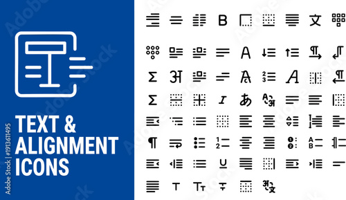 Text Formatting & Alignment Icon Set