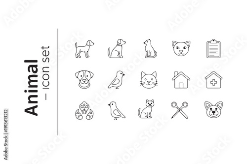 vector illustration of a set of animal icons 