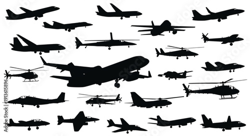 Collection of Aircraft Silhouettes.