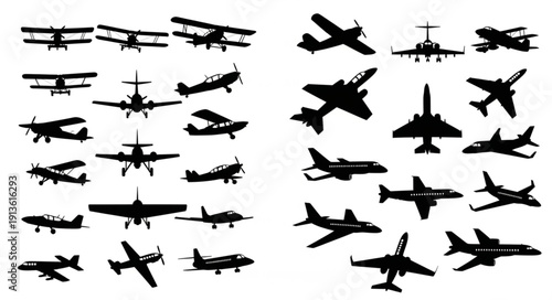 Collection of Airplane Silhouettes.