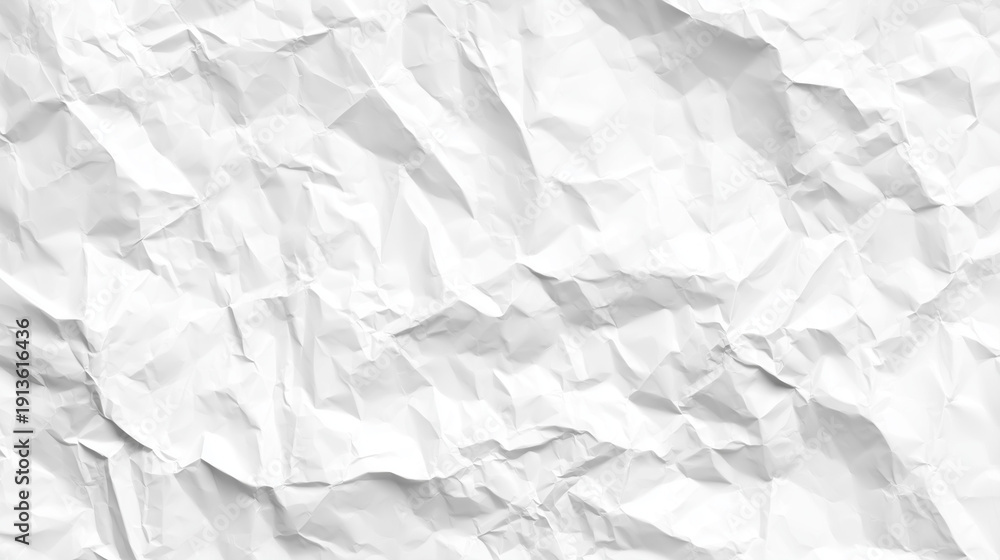 Obraz premium 白いしわ加工の紙テクスチャ背景素材・ナチュラルなクラフト風バックグラウンド