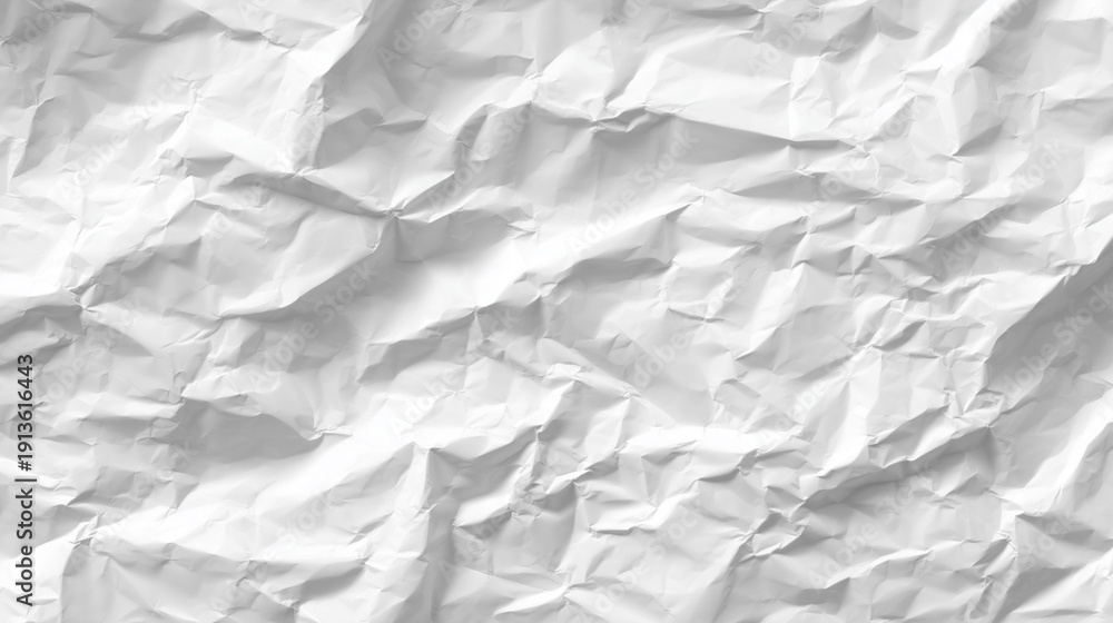 Obraz premium 白いしわ加工の紙テクスチャ背景素材・ナチュラルなクラフト風バックグラウンド