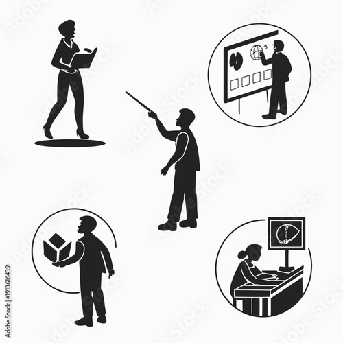 Business people working and presenting in office