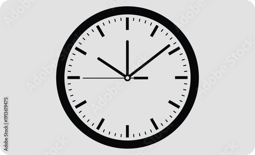 Oval clock face with black and white design