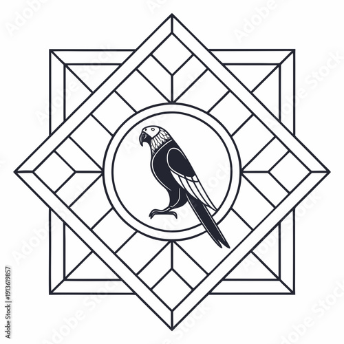 Rotated Tile Grid Logo with Diagonal Balance