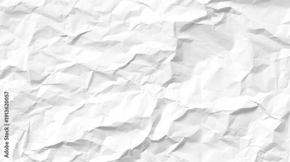 Obraz premium 白いしわ加工の紙テクスチャ背景素材・ナチュラルなクラフト風バックグラウンド