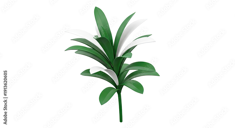 Fototapeta premium Stylized Green and White Plant