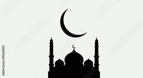 An iconic silhouette of a Turkish Ottoman mosque in Istanbul featuring a majestic dome and minaret tower against the sky as a historic religious landmark of Sultanahmet travel