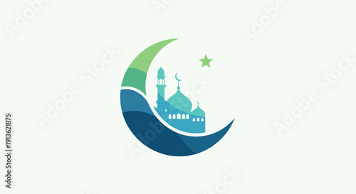 A water drop logo vector for a marine company featuring a nautical ship sailing on a blue sea wave icon with a sun symbol in a minimalist nature design